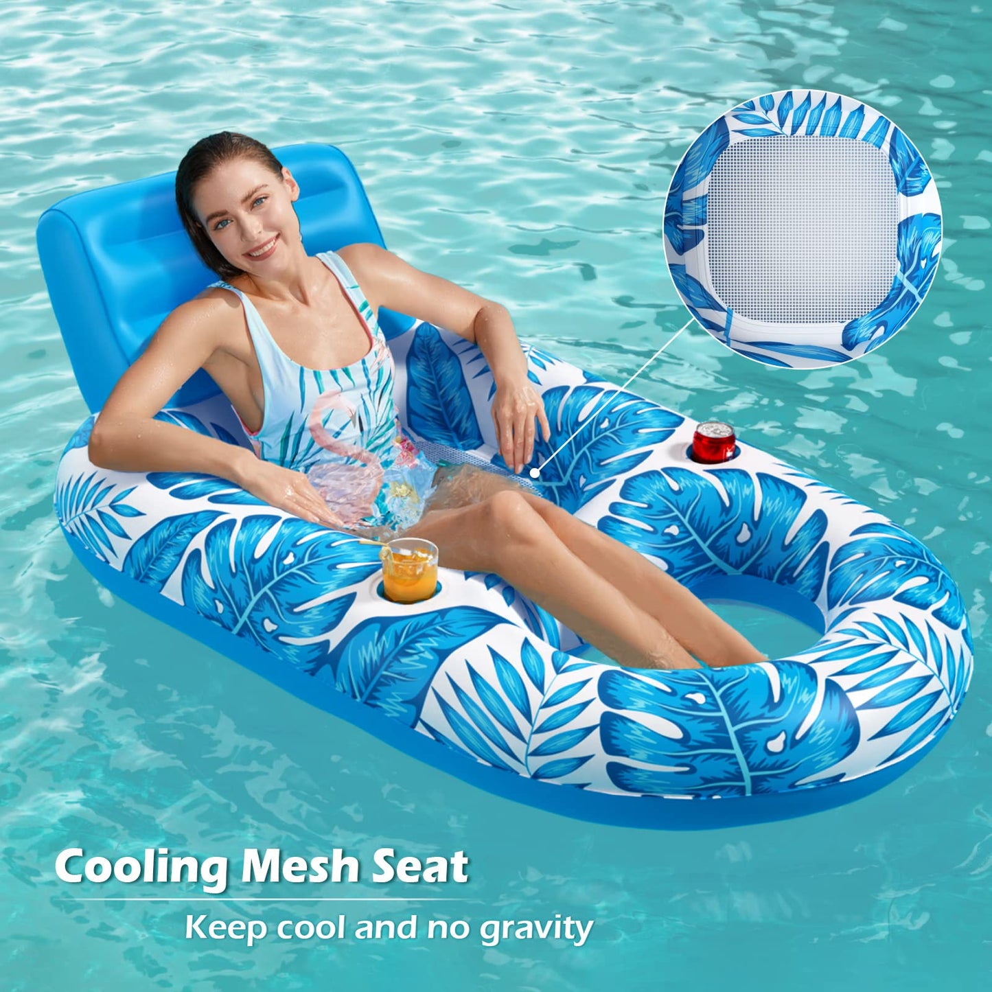 Inflatable Pool Float Adult + 1PC Rocket Float for Pool