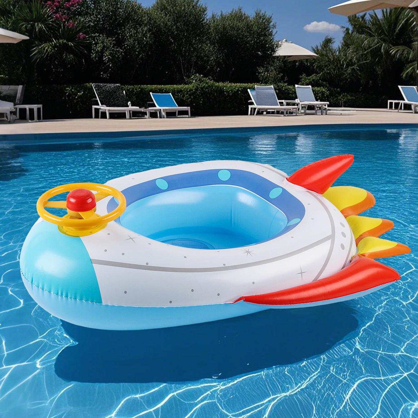 Inflatable Pool Float Adult + 1PC Rocket Float for Pool