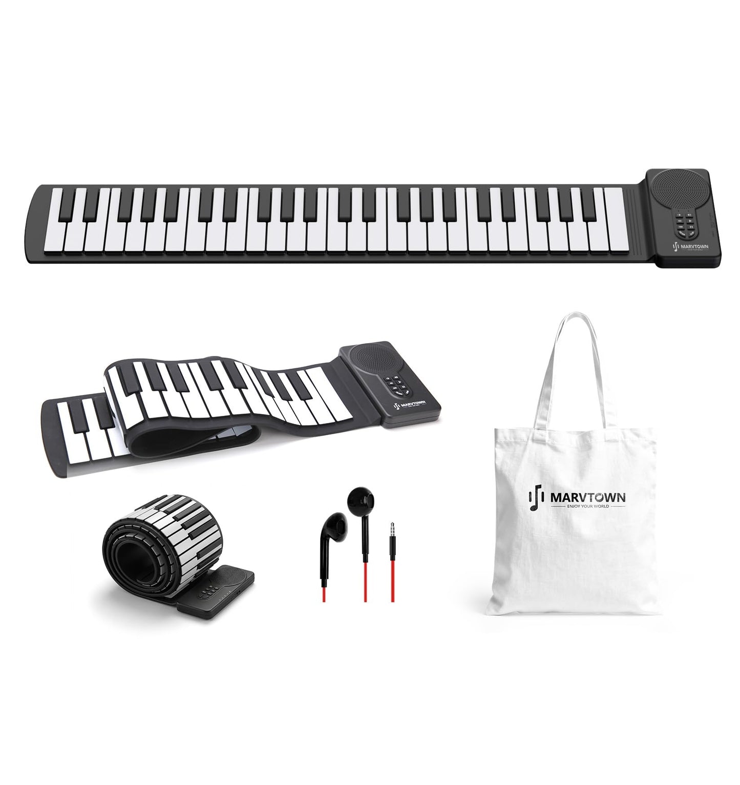 MARVTOWN 49Key Roll Up Digital Piano Keyboard