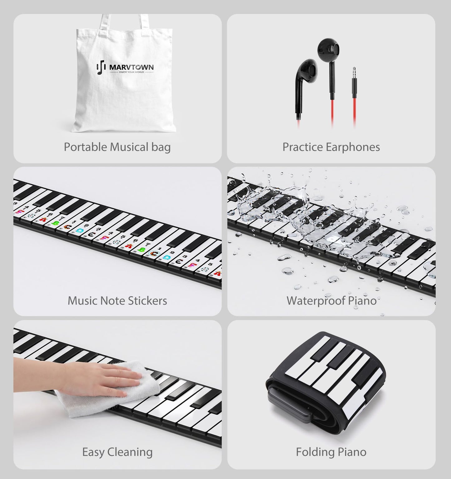 MARVTOWN 49Key Roll Up Digital Piano Keyboard
