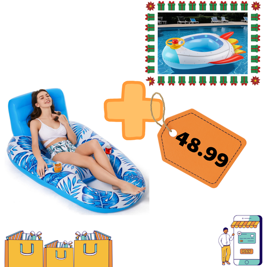 Inflatable Pool Float Adult + 1PC Rocket Float for Pool
